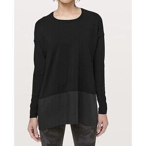 Lululemon Ease of Mind Long Sleeve Black Oversized Pullover Top Size 4